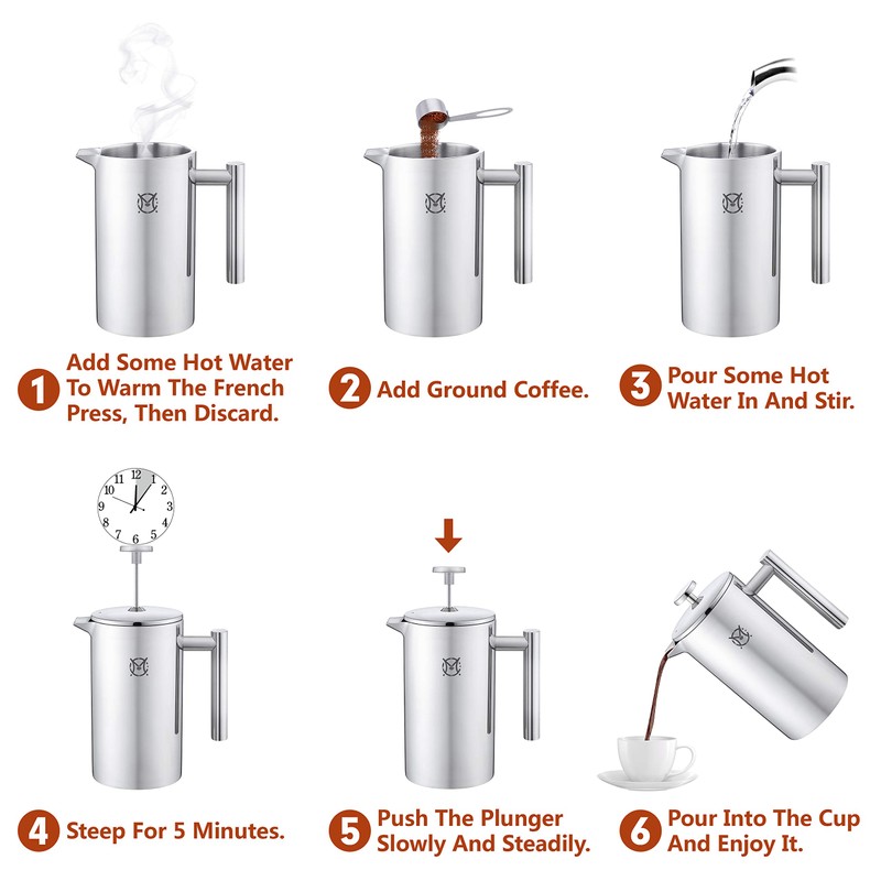 MAGICAFÉ French Press Coffee Maker – Single Serve 1 Cup
