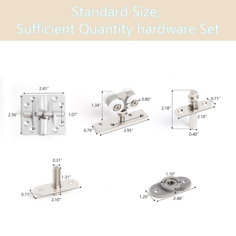 HBL' 2 Pack Bifold Door Hardware Kits, Bi-fold Door Hardware