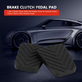 Akozon Brake Clutch Pedal Pads, 1 Pair Car Rubber Brake Clutch Pedal Rubber Pad for Accent Tucson Tiburon 3282536000 (Black)