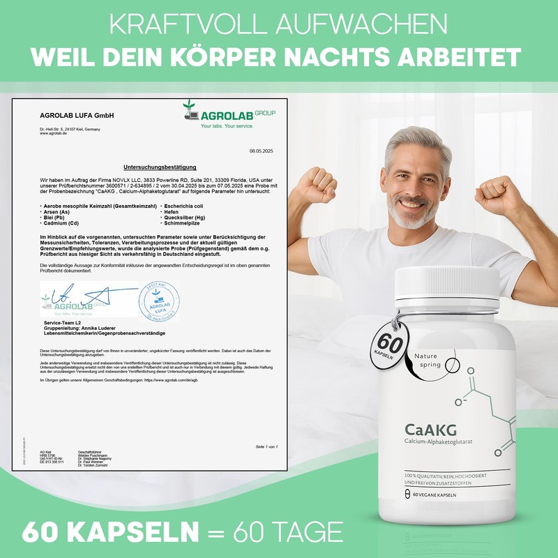 Nature spring CaAKG Calcium Alphaketoglutarate Laboratory Tested in Germany 60