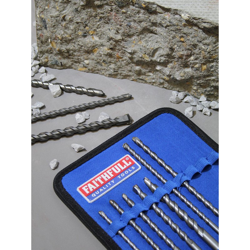 Faithfull FAISDSSET10 SDS Masonry Drill Bit Set for Fixings -
