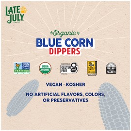 Late July Snacks, Dippers, Organic Blue Corn Tortilla Chips, 7.4-oz. Bag (Pack of 9)