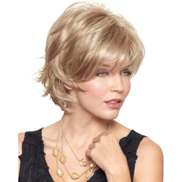 Sky Avg Cap Wig Color Dark Rust - Noriko Wigs Short 5" Razored Bob Feathered Layers Wispy Ends Synthetic Open Weft