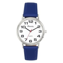 Ravel - Unisex - Watch with Large Numbers - Analogue Quartz Movement - R0105, blue/silver, Bracelet