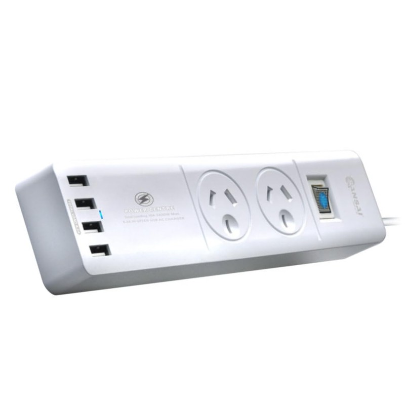 Sansai 2 Way Outlets with 4 USB Charging Ports and