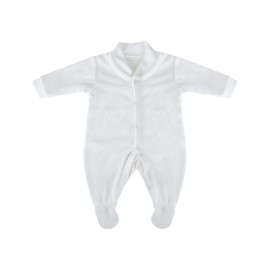 Baby White Terry Towelling Sleepsuits Babygrows 2 Pack, British Made Cotton Rich White Newborn