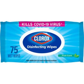 Clorox Disinfecting Wipes, Bleach Free Cleaning Wipes, Fresh Scent, 75 Count (Package May Vary)