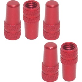 Audiophan Valve Cap Aluminum Valve Cap Aluminum Valve Carrier Valve Cap for French Valve Anodized Bicycle Presta 5 Piece Set Red