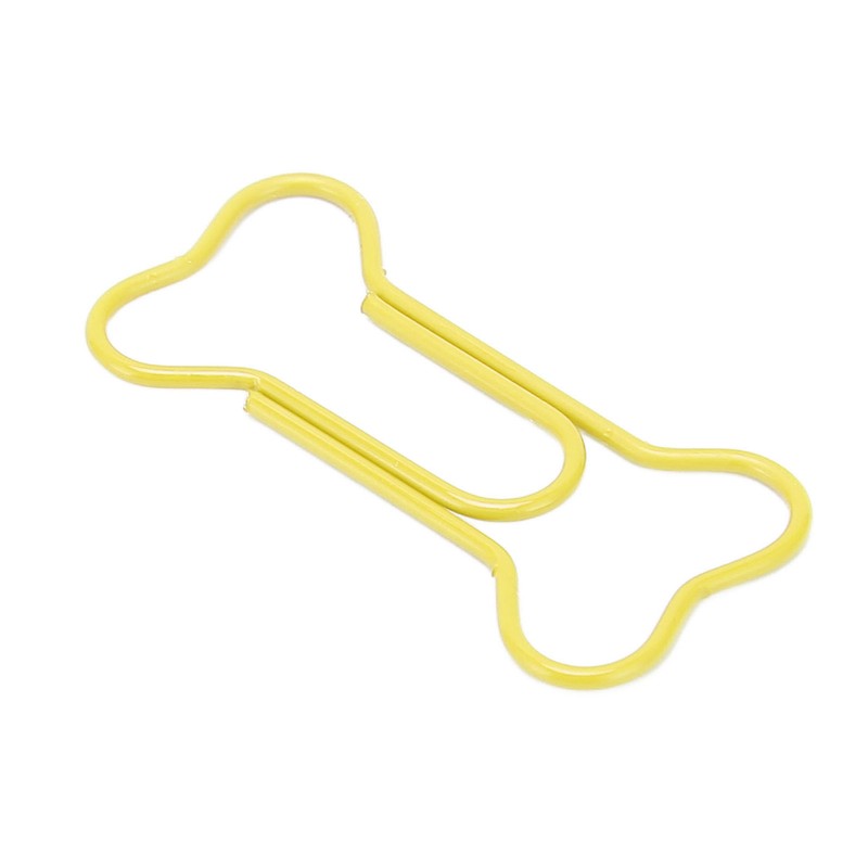 100pcs Colored Dog Bone Shape Paper Clips Black Lightweight Notebook