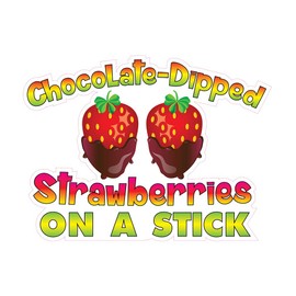 Food Truck Decals Chocolate-Dipped Strawberries on A Stick Concession Die-Cut Vinyl Restaurant & Sign 48 in Longest Side