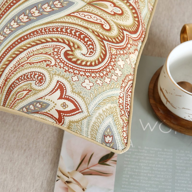 STYHO 100% Egyptian Cotton Decorative Floral Printed Pillow Cases 2