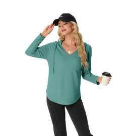 IWOLLENCE 2024 Fall Fashion Hoodies Sweatshirts Drawstring Casual Loose Long Sleeve Tops Shirts