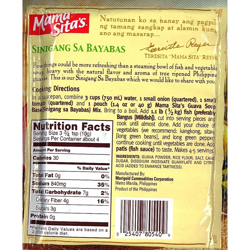 Mama Sita's Guava Soup Base Mix (Sinigang Sa Bayabas)