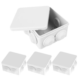 Xmart Pack of 4 Junction Box Surface-Mounted White Junction Box Waterproof IP55 Junction Box Surface-Mounted Plastic ABS Universal Cable Connection Box Suitable for Garden Bathrooms Indoor and Outdoor