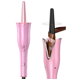 Rotating Curling Iron Ionic Automatic Hair Curler Ceramic 1 inch Extended Barrel Auto Self Spinning Easy Curler for Beginners Root Volumizing