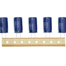 HUABAN 10pcs 450V 100UF 18x30mm High Frequency LOWESR Plug-in Aluminum Electrodecomposing Capacitors 450 Volt 100 UF