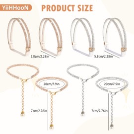 YiiHHooN Shoe Straps for Heels, 4 Pairs High Heel Shoe Straps with Stable Sticker, 2 Styles Rhinestone Detachable Ankle Straps Anti-Loose Shoelace for Ankle Sandal Slipper Stiletto
