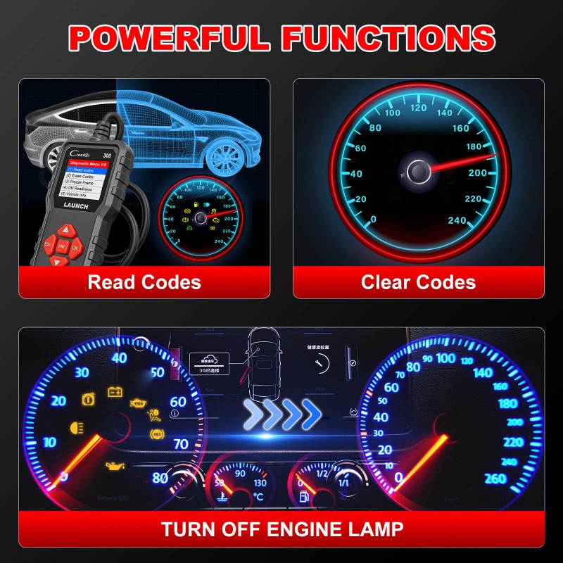 LAUNCH Automotive Scanner Code Reader OBD2 Check Engine Fault Car