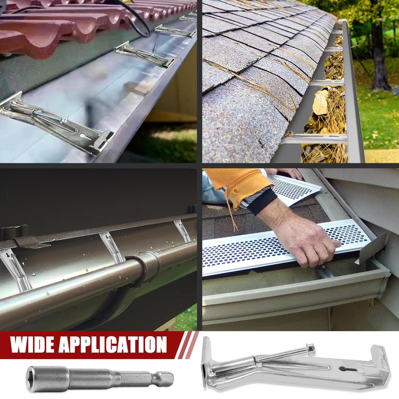 50-Pack Hidden Gutter Hangers 5 Inch K Style - Gutter