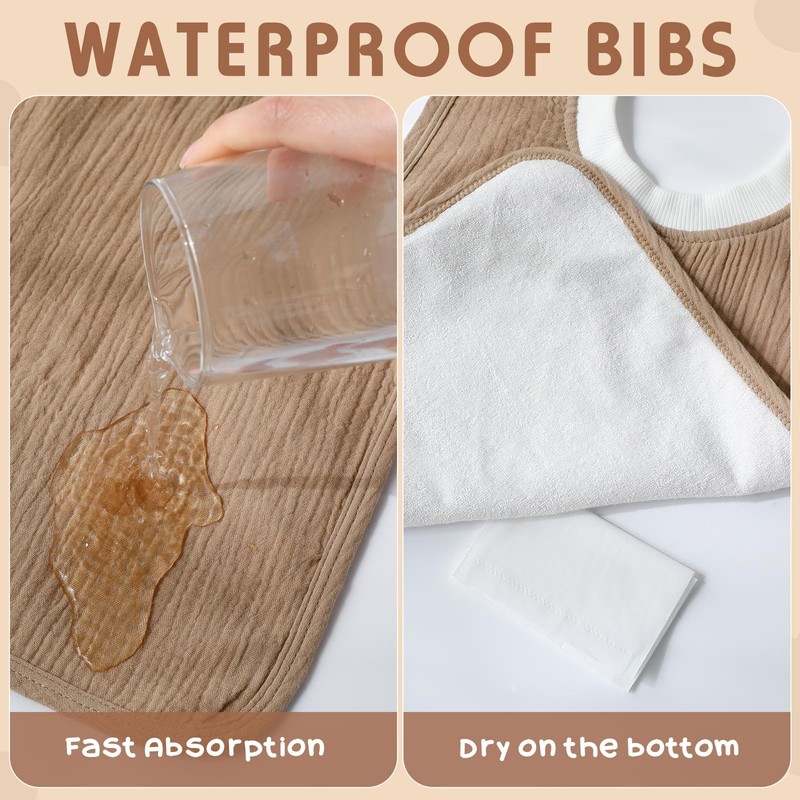 Newwiee Large Muslin Pullover Baby Bibs Full Coverage Toddler Slip