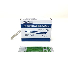 Disposable Surgical Scalpel Blades Sterile High Grade Carbon Steel 2.1% 10xx Individually Foil Wrapped Size 14 Set of 20
