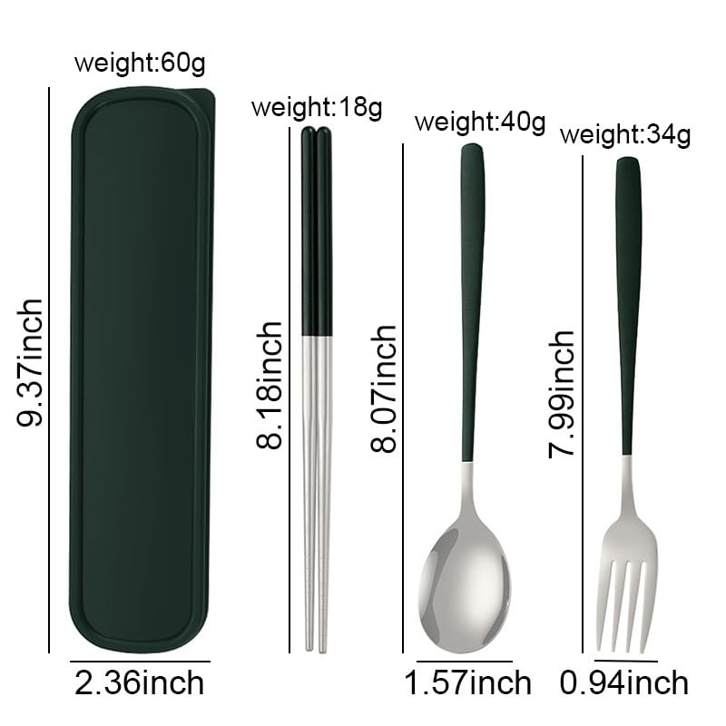 Travel Utensils with Case, Portable Lunch Box Utensils Set for