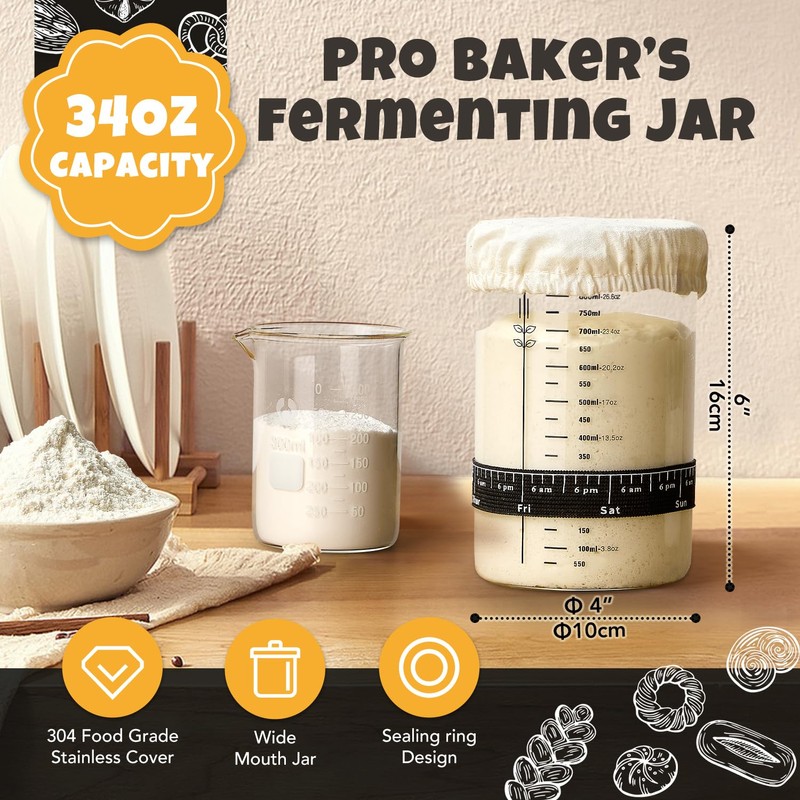 Sourdough Bread Baking Supplies, Sourdough Starter Kit with scale, Starter