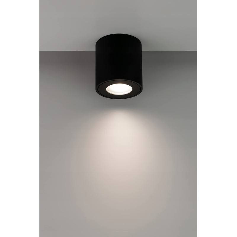 EDO Surface-Mounted Spotlight Clear Black IP44 Waterproof LED Ceiling Light