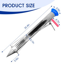 Xbsyhx Bulb Planter Tool Long Handle, Stainless Steel Planting Garden Tools Vegetable Seedling Transplanter Planter Tool Seed Planter Stainless Steel, for Garden,Yard,Greenhouse