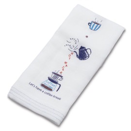 kontex Imabari Face Towel, Hagoromo Gauze, Cafe Time, White, Approx. 13.0 x 37.4 inches (33 x 95 cm) 25400