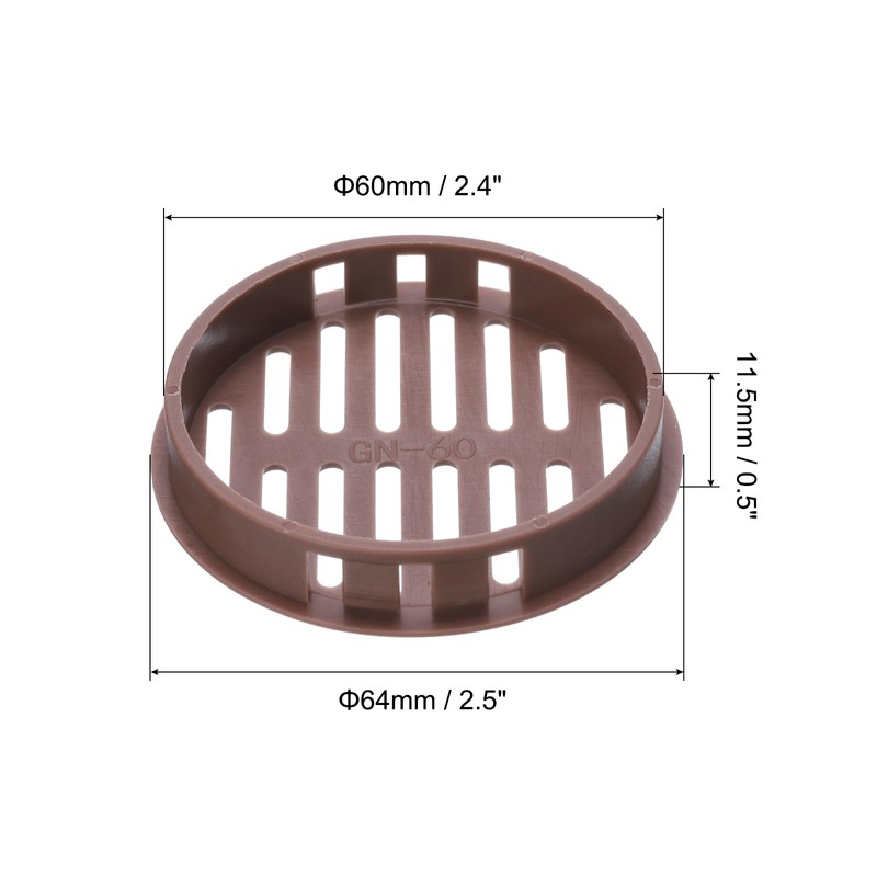 sourcing map 20Pcs 60mm/2.4in Air Vents Circular Soffit Vents, Drak