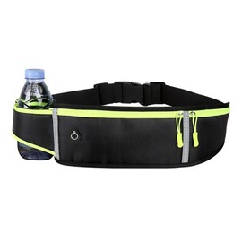 Zingtsing Running Waist Packs Outdoor Water Proof Fanny Bag Adjustable Bounce Exercise Hiking Belt Bag Jogging Waist Pocket for Men & Women (Black)