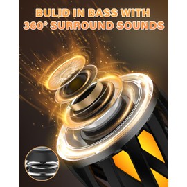 Xpoovv Xpoovv Waterproof Outdoor Bluetooth Speaker with LED Torch, Cool Birthday Gift for Him, Dad, Boyfriend, for Patio, Garden, Camping (2)