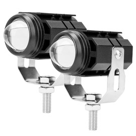 Luces LED antiniebla de conducción LED para motocicleta, 60 W, 6000 lm, blanco y ámbar, de doble color, luces LED auxiliares, proyector de 1.3 pulgadas, foco auxiliar de luz alta y baja, faros delanteros para bicicleta, Polaris Can Am, ATV, UTV