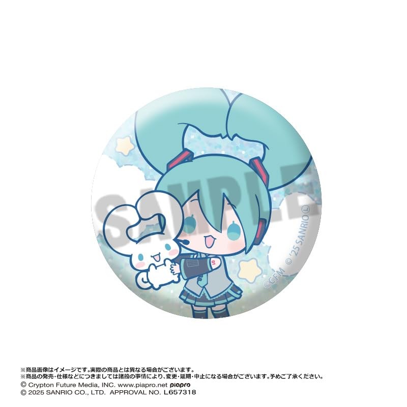 Hatsune Miku x Cinnamoroll Trading Glitter Tin Badge 8 Pack