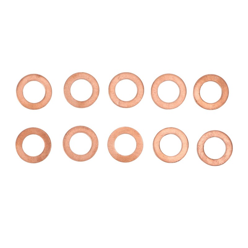 10Pcs M12 Copper Oil Drain Plug Washer Flat Sealing Gasket