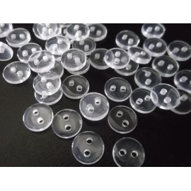 60 x Clear Round Resin 11mm Sewing Buttons. for Cardmaking, Scrapbooking and Other Crafts Making