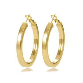 Yumay 14K Gold Hoop Creole Earrings for Women,Hypoallergenic Creole Earrngs for Girls(40MM).