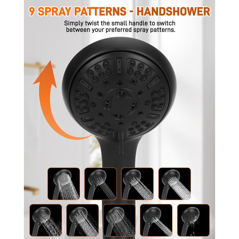 Compatible with moen Matte Black Shower Trim Kit, Dual Shower