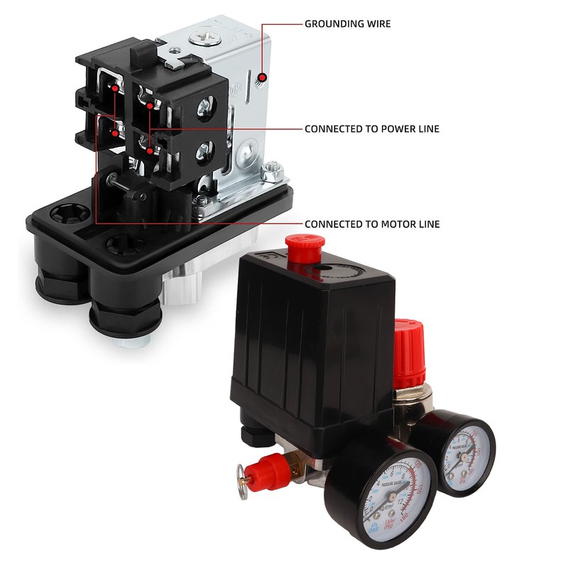 Air Compressor Pressure Switch 4 Way Auto Control Valve Controller