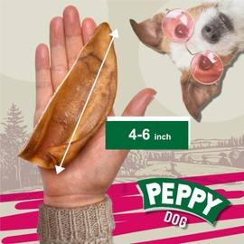 PEPPY DOG Half Pig Ears 15 pcs | Natural Chews | Single Ingredient Treats | Rawhide Alternative | Grain-Free | Dental Snack for Pets