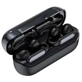 GenXenon Clip-On Bluetooth Earbuds - Open Ear Design for Gym & Sports - Lightweight & Comfortable - Clear Voice Calls - 35 Hours Playtime - Stable Fit - Indoor/Outdoor Wireless Earbuds (Black-12