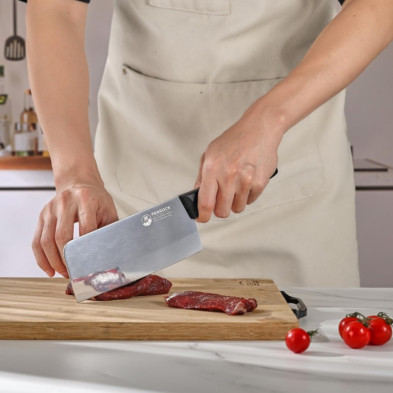 Chinese Cleaver Knife 7 Inch, Meat Knife Ultra Sharp Lightweight