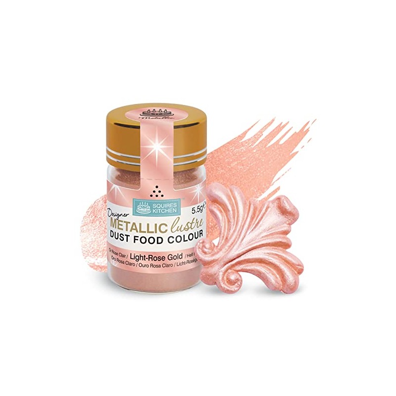 Squires Kitchen Designer Light Rose Gold Metallic Lustre Dust 5.5g