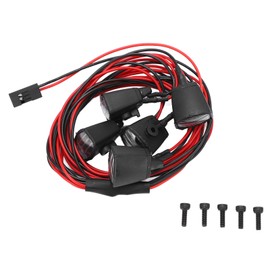 RC 5 LED Car Lights Kit Plastic DC 5V White Light with Square Lampshade for Axial SCX10