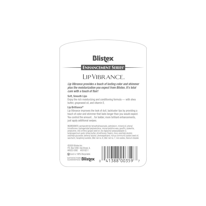 Blistex Lip Vibrance, Lip Protectant, 0.13 oz (3.69 g)
