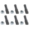 6 Pack 2-7/8"Lx11/16"W Stump Grinder Tooth with 5/8"-18 Nuts Compatible
