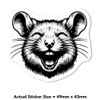 4 x Small 50mm 'Laughing Rat' Permanent Sticker Decals for