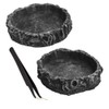 Fulanfudi 2PCS Reptile Water Dish Food Bowl Set Reptile Feeder