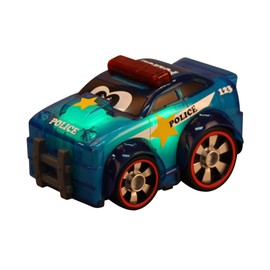 Bburago B16-89004 BB Junior Push & Glow Police Light Up Preschool Toy Car Vehicle, Multiple Colours